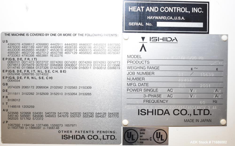 Used Ishida Scale Model CCW-M-214W-S/20-PB